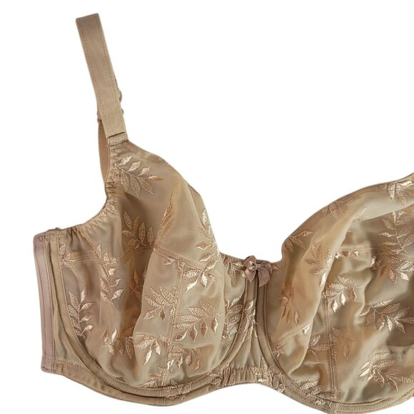 Panache Superbra Tango II Bra Tan 32H Unlined Sheer Underwire Embroidery 3251 - Picture 2 of 10